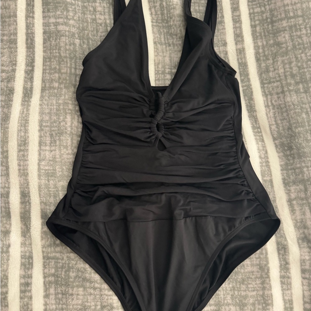 Stylish Black One Piece Swimsuit